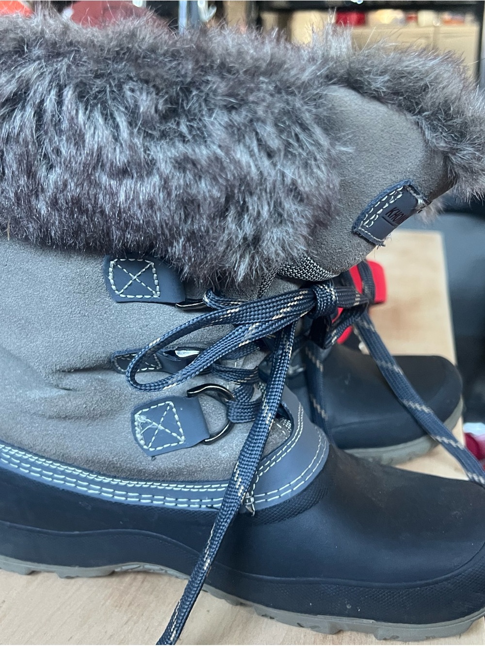 WomensGray Faux-Fur Winter Boots - Khombu brand